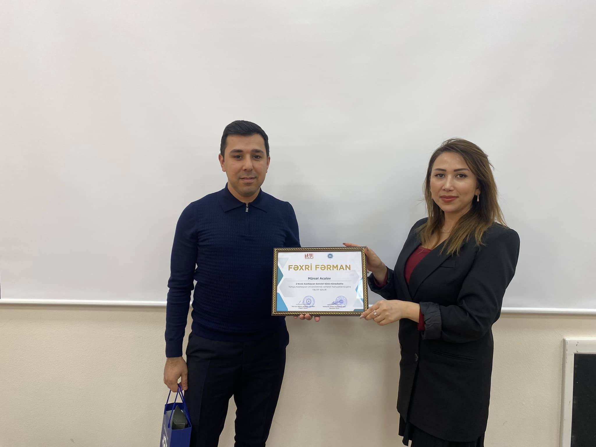 TAU əməkdaşları və tələbələri Azərbaycan Gəncləri Günü münasibətilə mükafatlandırılıb